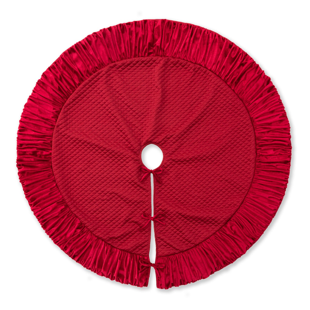 Glitzhome® Deluxe Velvet Ruffled Christmas Tree Skirt